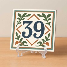 Número vivienda hidráulico minimalista verde teja personalizado – Plac