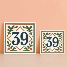 Número vivienda hidráulico minimalista verde teja personalizado – Plac