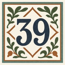 Número vivienda hidráulico minimalista verde teja personalizado – Plac