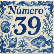 Número personalizado diseño marinero peces y corales resistente exteri