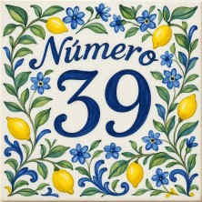 Número personalizado siciliano limones y flores