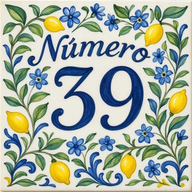 Número personalizado siciliano limones y flores