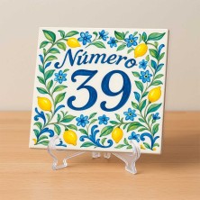 Número personalizado siciliano limones y flores