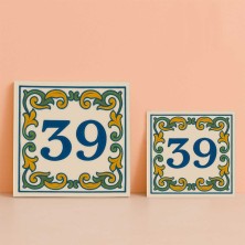 Número personalizado clásico ornamental | TuAzulejo