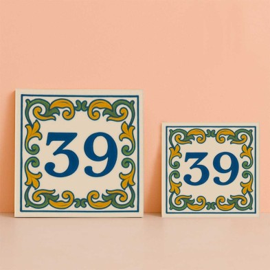 Número personalizado clásico ornamental | TuAzulejo