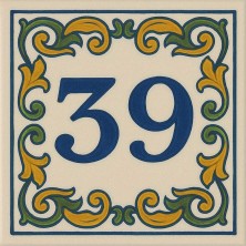 Número personalizado clásico ornamental | TuAzulejo