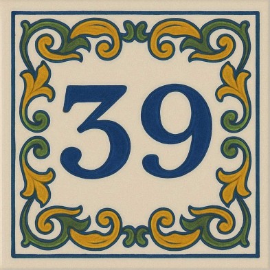 Número personalizado clásico ornamental | TuAzulejo