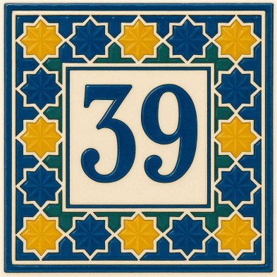 Número personalizado nazarí estrellas | TuAzulejo