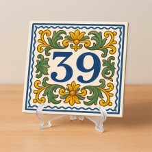 Número personalizado estilo Caltagirone floral | TuAzulejo