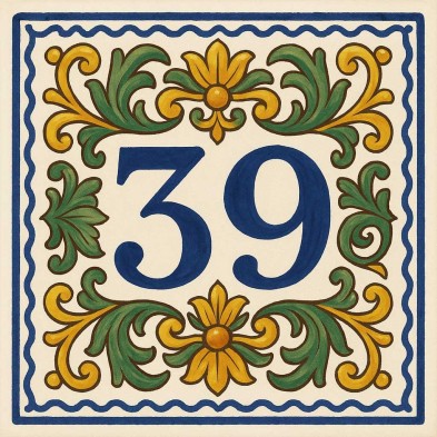 Número personalizado estilo Caltagirone floral | TuAzulejo
