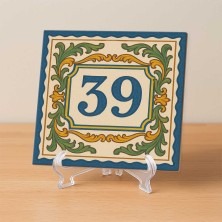 Número personalizado verde estilo Caltagirone