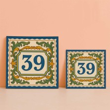 Número personalizado verde estilo Caltagirone