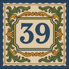 Número personalizado verde estilo Caltagirone