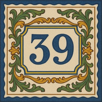 Número personalizado verde estilo Caltagirone