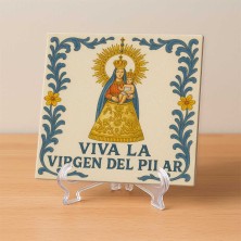 Azulejo Viva la Virgen del Pilar tradicional y decorativo