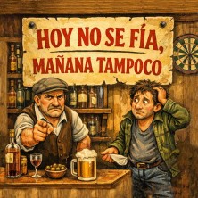 Azulejo Hoy no se fía mañana tampoco