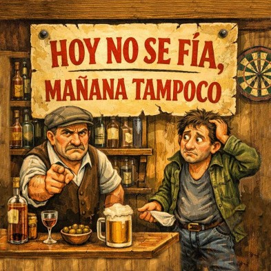 Azulejo Hoy no se fía mañana tampoco