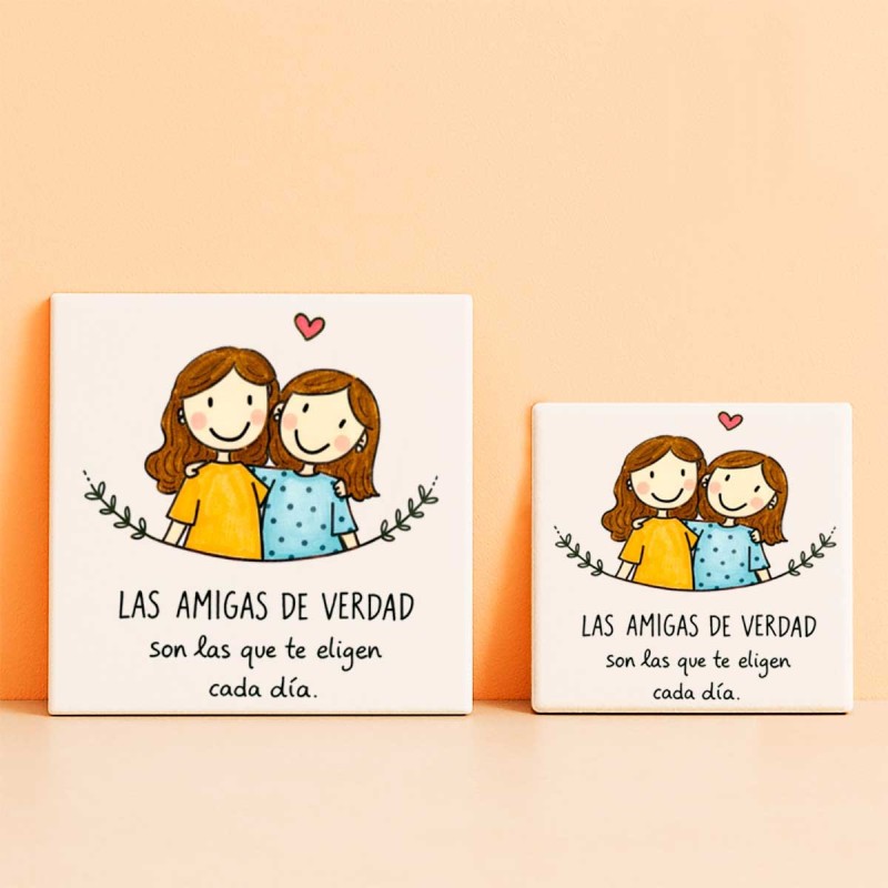 Azulejo Amigas de verdad