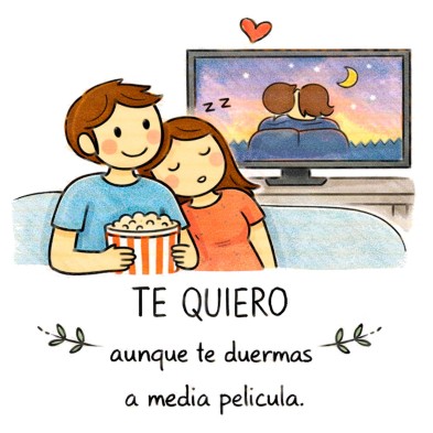 Te quiero aunque te duermas a media película personalizado