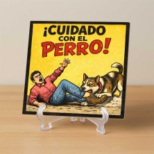 Cuidado con el perro estilo vintage