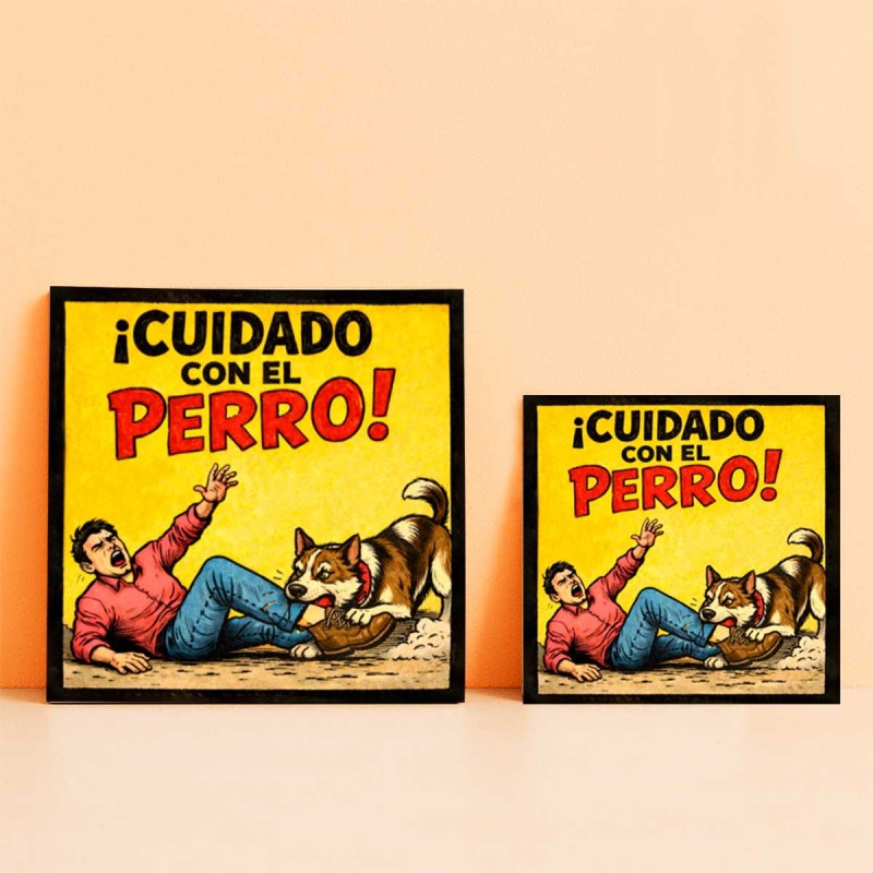 Cuidado con el perro estilo vintage