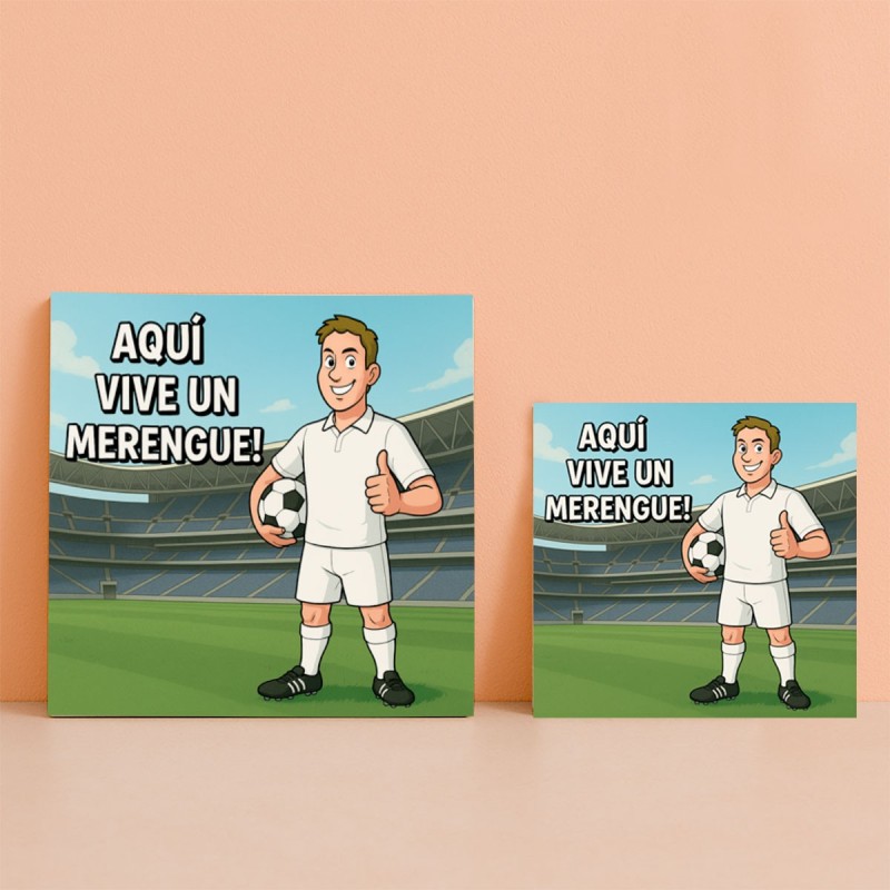 Aquí vive un Merengue – Azulejo para aficionados blancos