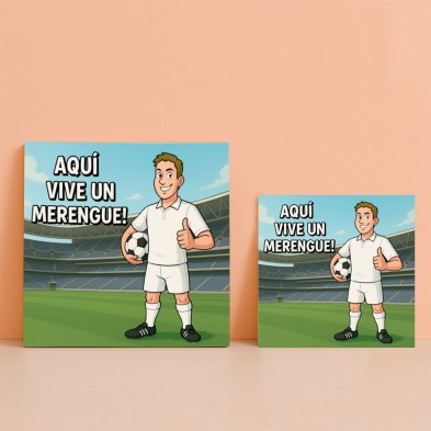 Aquí vive un Merengue – Azulejo para aficionados blancos