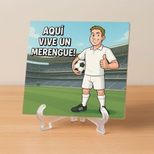 Aquí vive un Merengue – Azulejo para aficionados blancos
