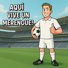 Aquí vive un Merengue – Azulejo para aficionados blancos