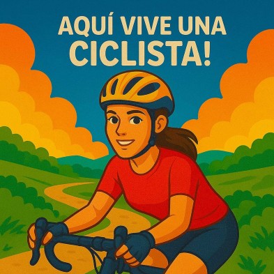 Aquí vive una Ciclista – Azulejo para amantes del ciclismo