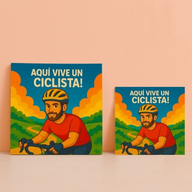 Aquí vive un Ciclista – Azulejo para apasionados del ciclismo