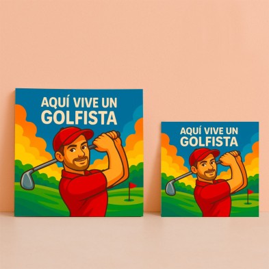 Aquí vive un Golfista – Azulejo para amantes del golf