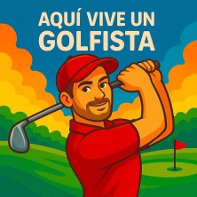 Aquí vive un Golfista – Azulejo para amantes del golf