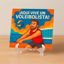 Aquí vive un Voleibolista – Azulejo para jugadores de voleibol