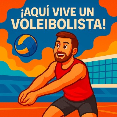 Aquí vive un Voleibolista – Azulejo para jugadores de voleibol