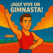 Aquí vive un Gimnasta – Azulejo decorativo para deportistas