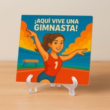 Aquí vive una Gimnasta – Azulejo para amantes de la gimnasia