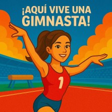 Aquí vive una Gimnasta – Azulejo para amantes de la gimnasia