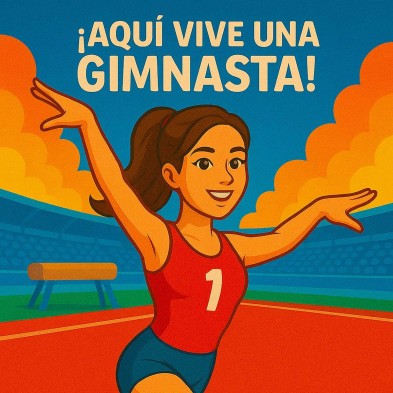 Aquí vive una Gimnasta – Azulejo para amantes de la gimnasia
