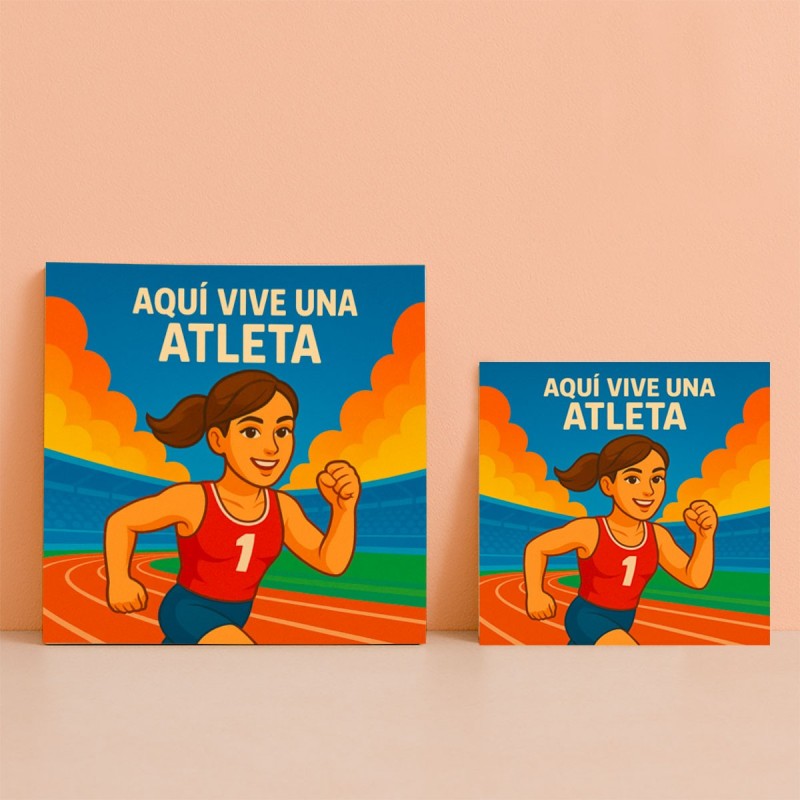 Aquí vive una Atleta – Azulejo para corredoras y deportistas