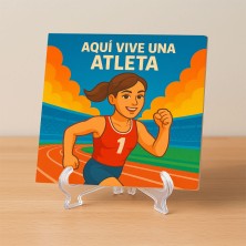 Aquí vive una Atleta – Azulejo para corredoras y deportistas