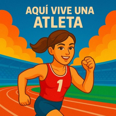Aquí vive una Atleta – Azulejo para corredoras y deportistas
