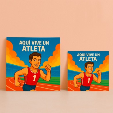 Aquí vive un Atleta – Azulejo para corredores y deportistas