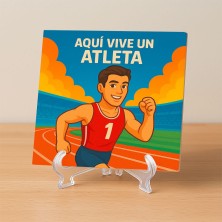 Aquí vive un Atleta – Azulejo para corredores y deportistas