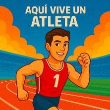 Aquí vive un Atleta – Azulejo para corredores y deportistas
