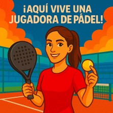 Aquí vive una Jugadora de Pádel – Azulejo para amantes del pádel