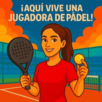 Aquí vive una Jugadora de Pádel – Azulejo para amantes del pádel