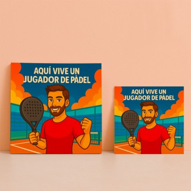 Aquí vive un Jugador de Pádel – Azulejo para deportistas