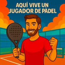 Aquí vive un Jugador de Pádel – Azulejo para deportistas
