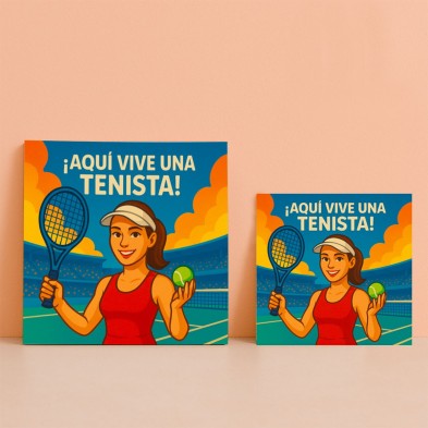 Aquí vive una Tenista – Azulejo para amantes del tenis